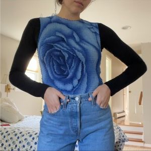 Retro 90 Scrunch high neck floral tank